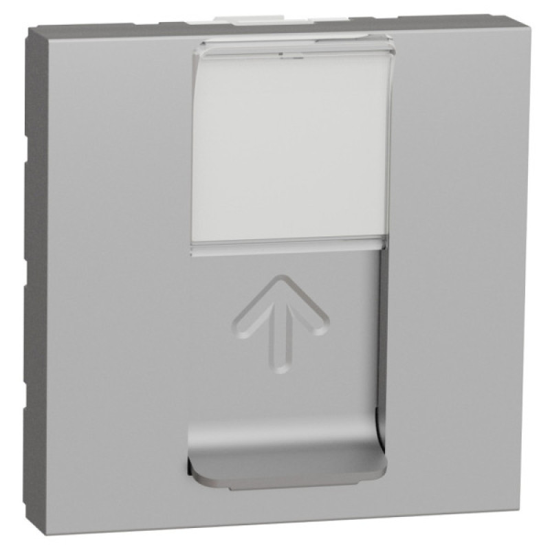 Одинарна комп'ютерна розетка Schneider Electric NU341130 RJ45 cat.5e UTP з полем для напису 2М (алюміній)