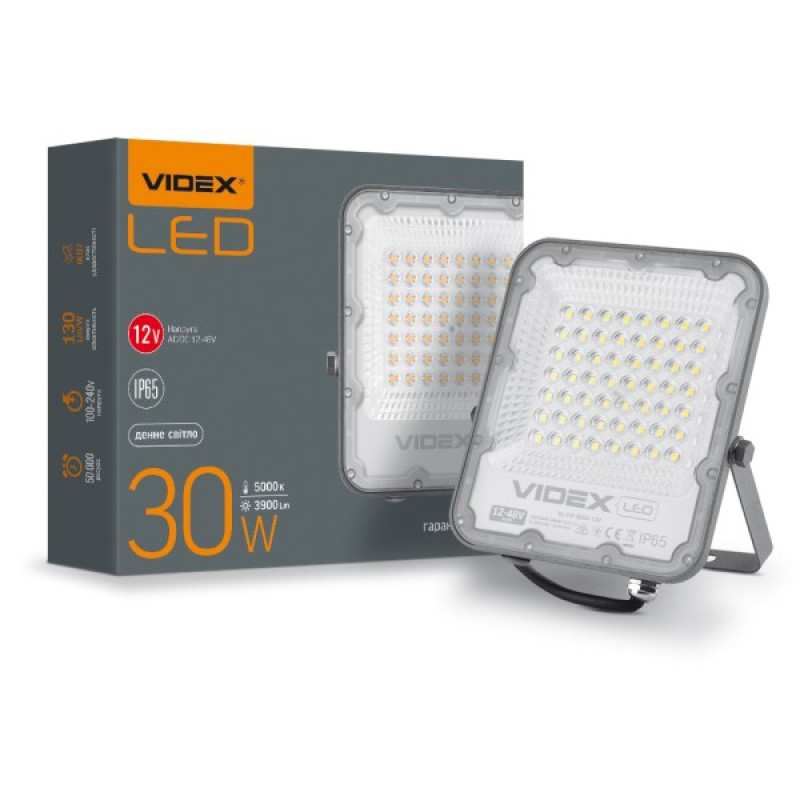 LED прожектор Videx Premium F2 30Вт 12-48В AC/DC 5000K (VL-F2-305G-12V)