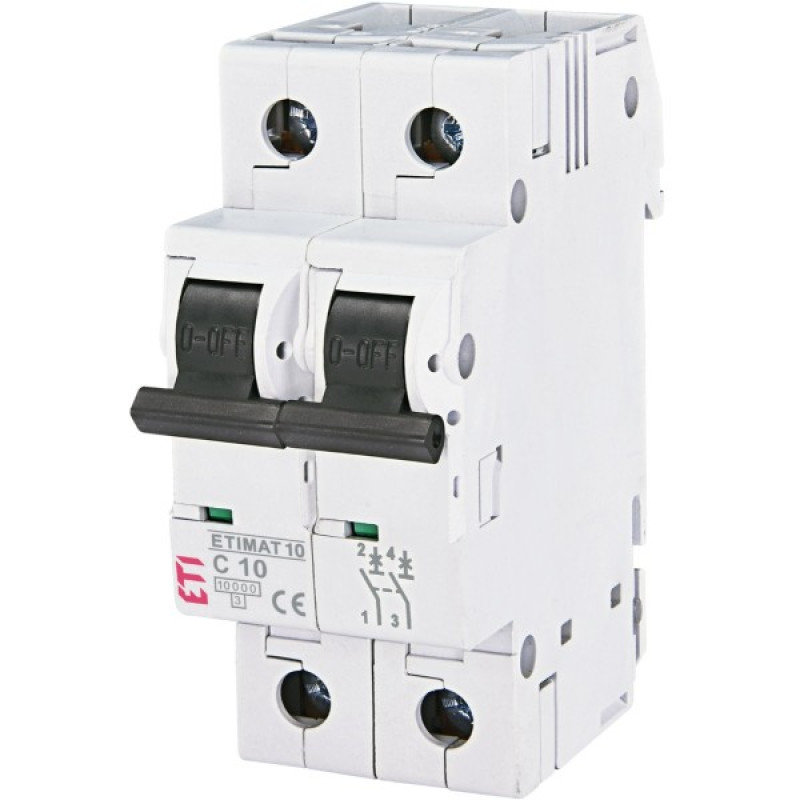 Автоматичний вимикач ETI 002133714 ETIMAT 10 2p C 10А (10 kA)
