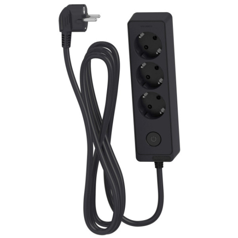 Трехместный удлинитель Schneider Electric ST9431B (1,5м) черный