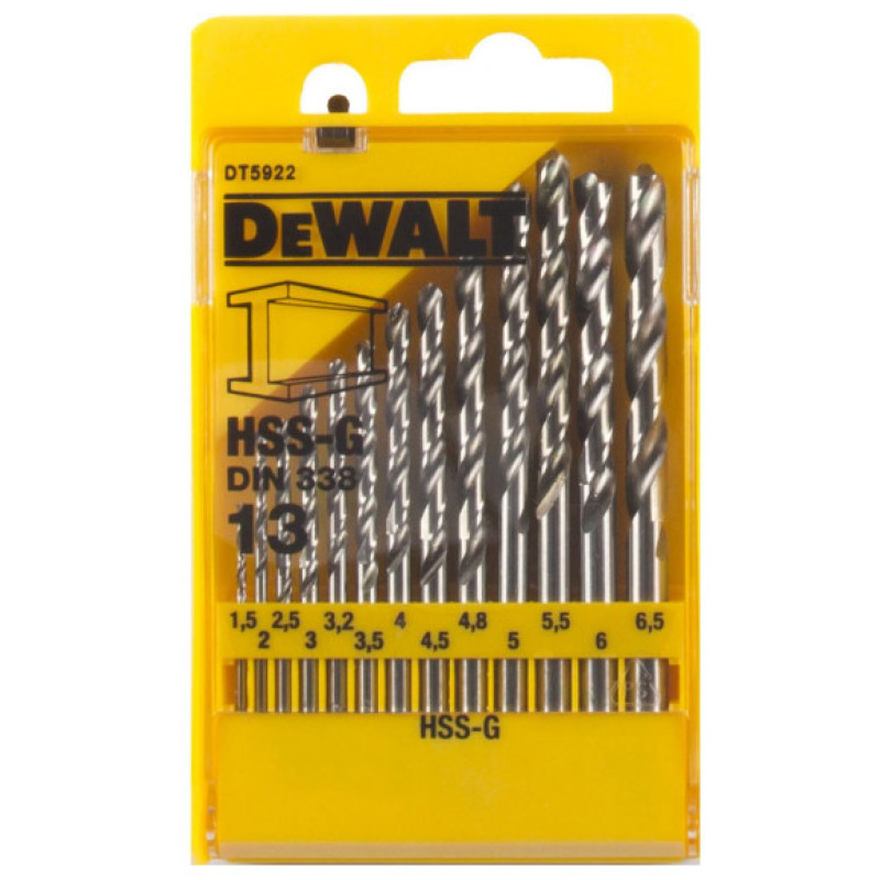 Набір свердел по металу DeWALT DT5922 HSS-G (13шт)