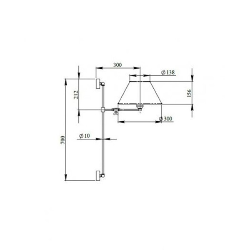Бра, настенный светильник Pikart 26218-7 Paralume E27 1x60W IP20 черный
