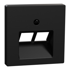 Двойная центральная панель компьютерной розетки Merten System, MEG4522-0403 черная матовая