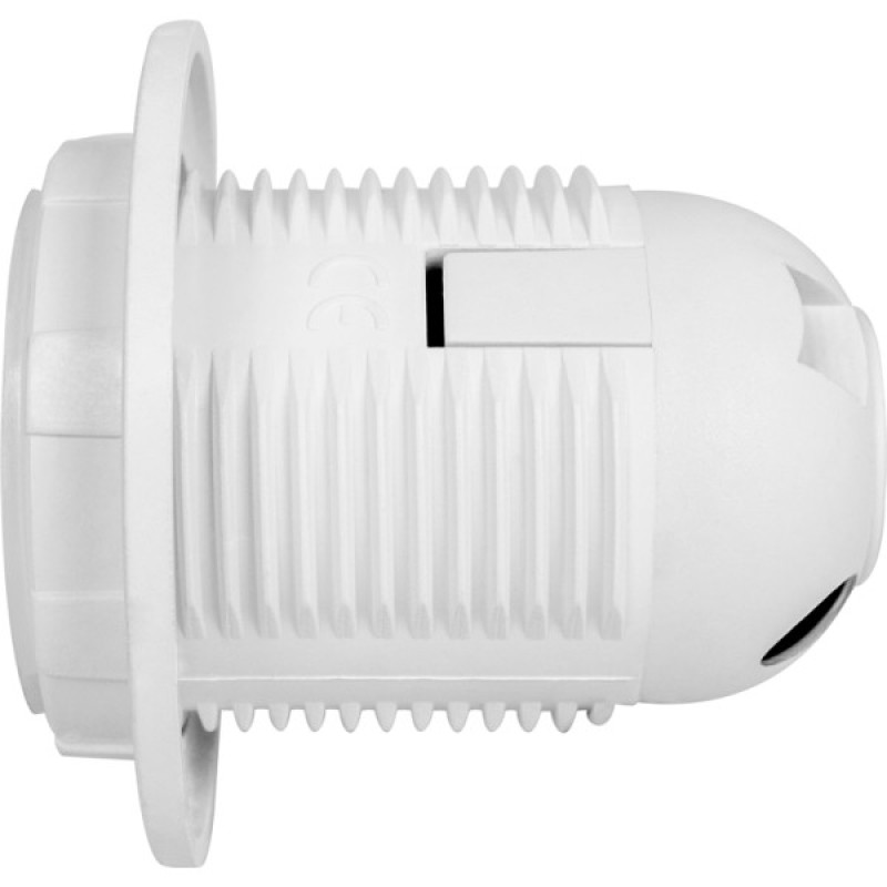 Пластиковий патрон E.Next e.lamp socket with nut.E27.pl.white Е27 з гайкою білий (s9100016)