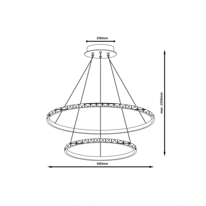 Люстра Goldlux 337863 Diana LED 2x44W 4000K 6200Lm IP20 золота