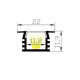 LED-профіль MLG врізний LP2212 з розсіювачем, 2 метра