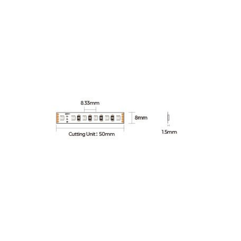 LED стрічка COLORS 120-3838-24V-IP33 10W RGB 5м (DA120RGB-24V-8mm)