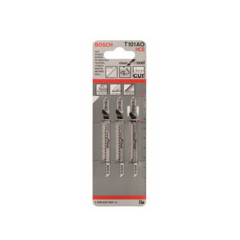 Лобзиковые пилки Bosch T101AО (3шт)