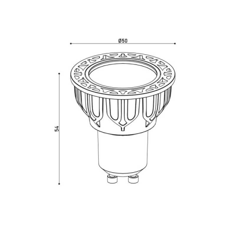Светодиодная лампочка Kloodi KDGU10-QL 5WCOB 3K 10D BK DIM GU10 450Lm IP20