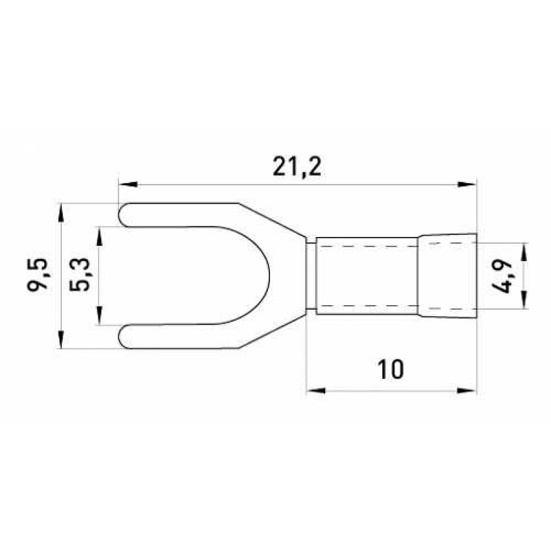 Вилочный наконечник E.Next e.terminal.stand.sv.2.5.yellow 1.5-2.5 кв.мм желтый (s2036023)