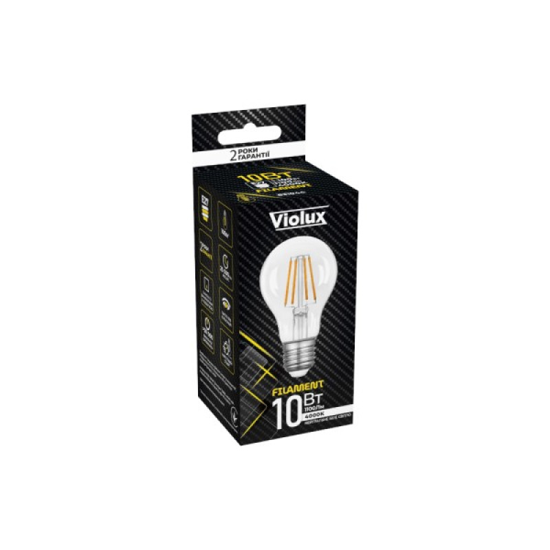 Лампа LED FILAMENT A60 10W E27 4000K VIOLUX ( 831044 )