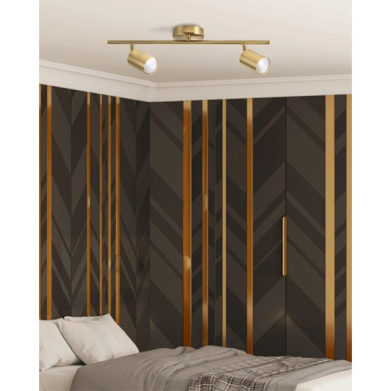 Світильник поворотний, спот Goldlux 3327260 Goldi GU10 2x10W IP20 золотий