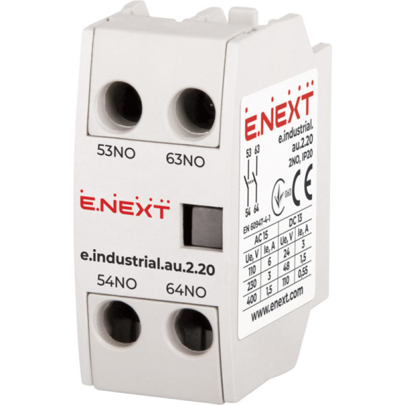 Дополнительный контакт E.Next e.industrial.au.2.20 2NO (i0140002)