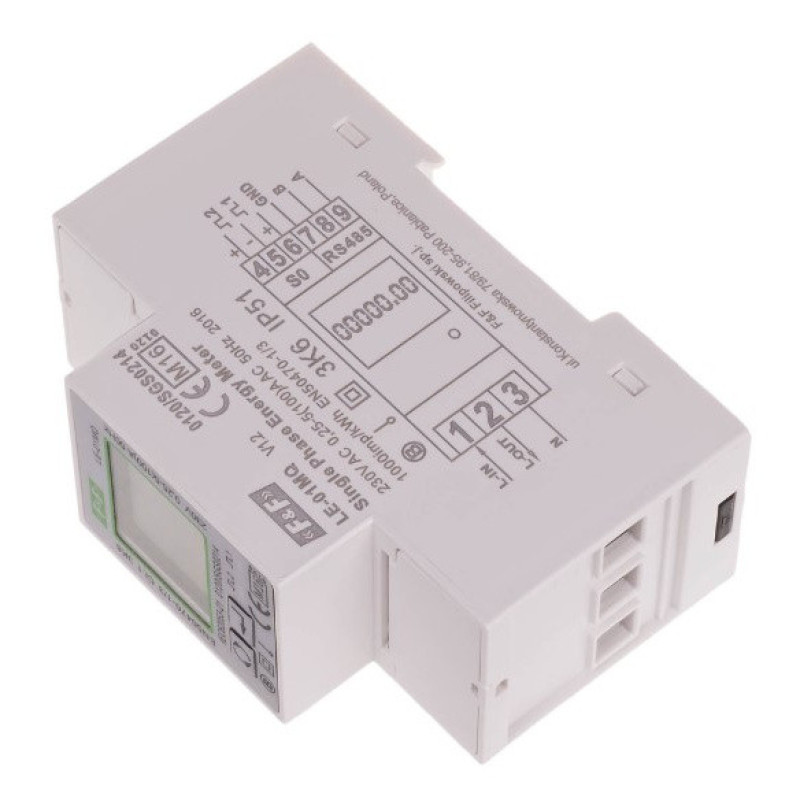 Однофазный счетчик электроэнергии F&F LE-01MQ 230В 100А