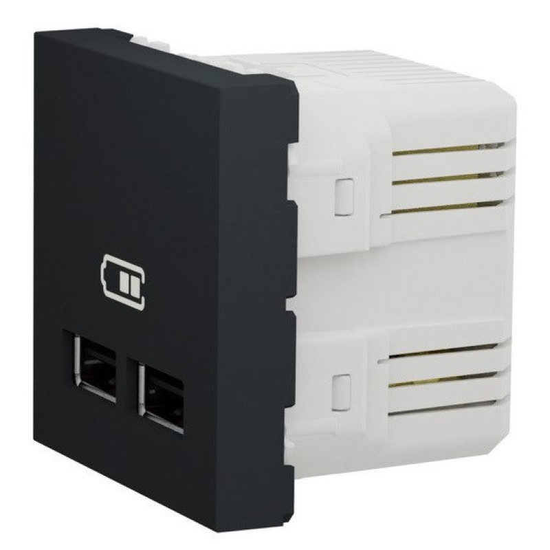 Двойная USB розетка Schneider Electric NU341854 2.1А 2М (антрацит)