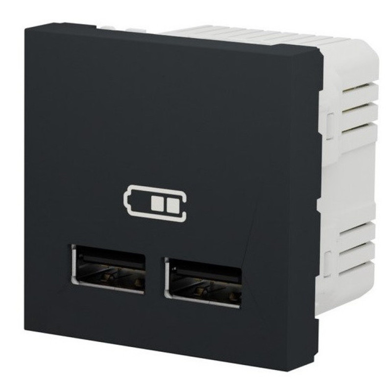 Двойная USB розетка Schneider Electric NU341854 2.1А 2М (антрацит)