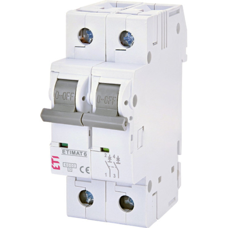 Автоматический выключатель ETI 002143509 ETIMAT 6 2p C 3А (6 kA)