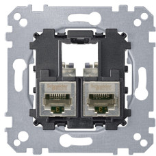 Механизм компьютерной розетки RJ-45 2-П cat.5е STP Merten, MTN4575-0012