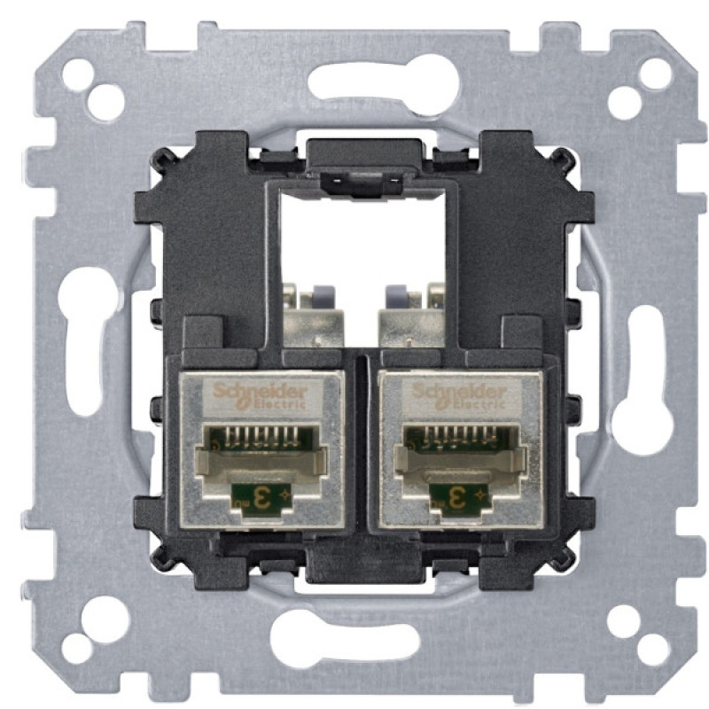 Механизм компьютерной розетки RJ-45 2-П cat.5е STP Merten, MTN4575-0012
