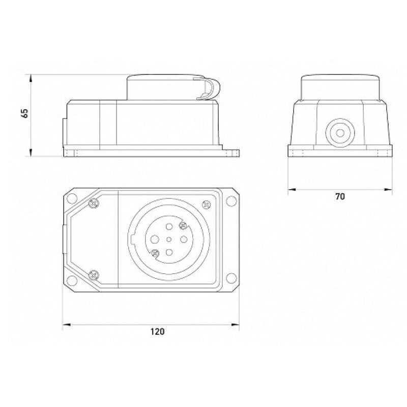 Силовой разъем E.Next e.socket.rubber.072.32