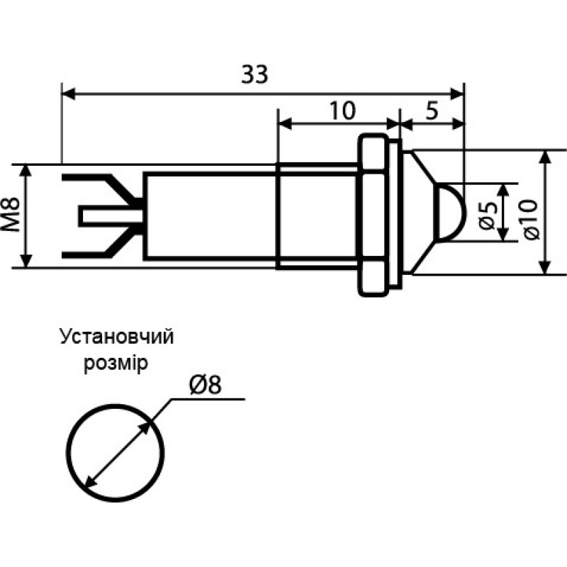Сигнальная арматура Аско-Укрем AD22B-8 220В АС красная (A0140030085)