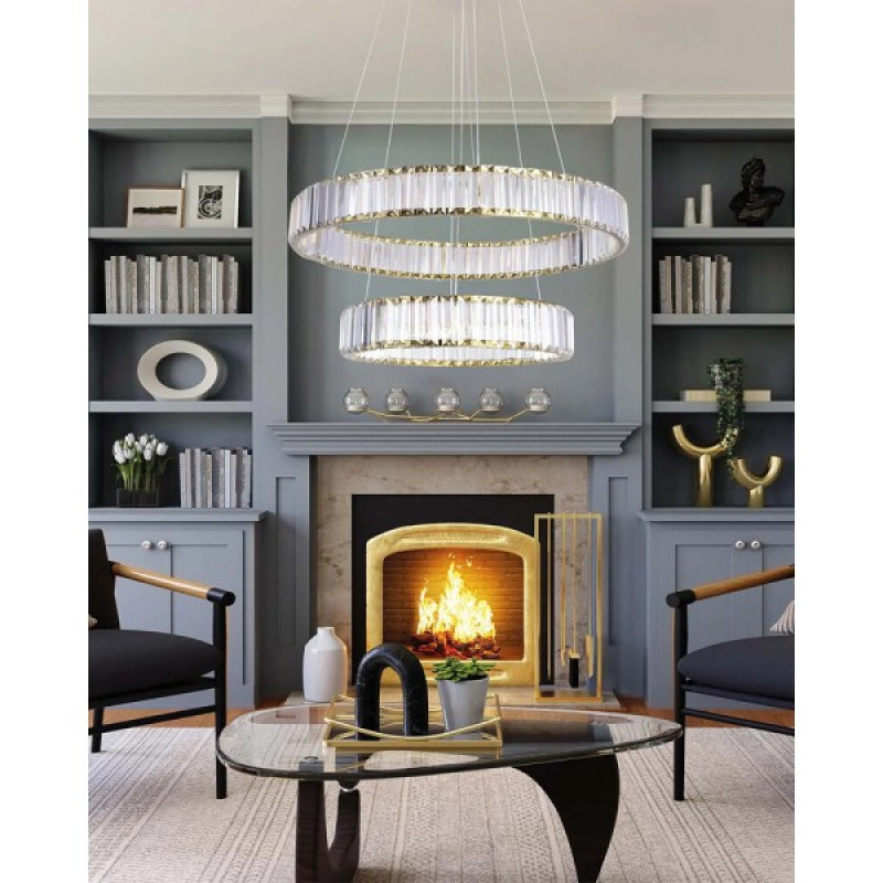 Люстра Goldlux 338266 Cristalia LED 2x43W 4000K 6400Lm IP20 золота