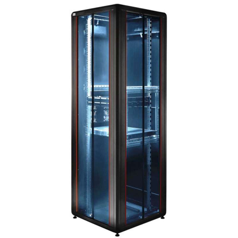 Шафа Mirsan MR.GTV42U66DE.01 GTV 19" 42U 600x600 (чорна) RAL 9005
