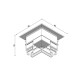 Соединитель угловой Kloodi KDMG-TRX ZM BASE 90 WH 48V белый