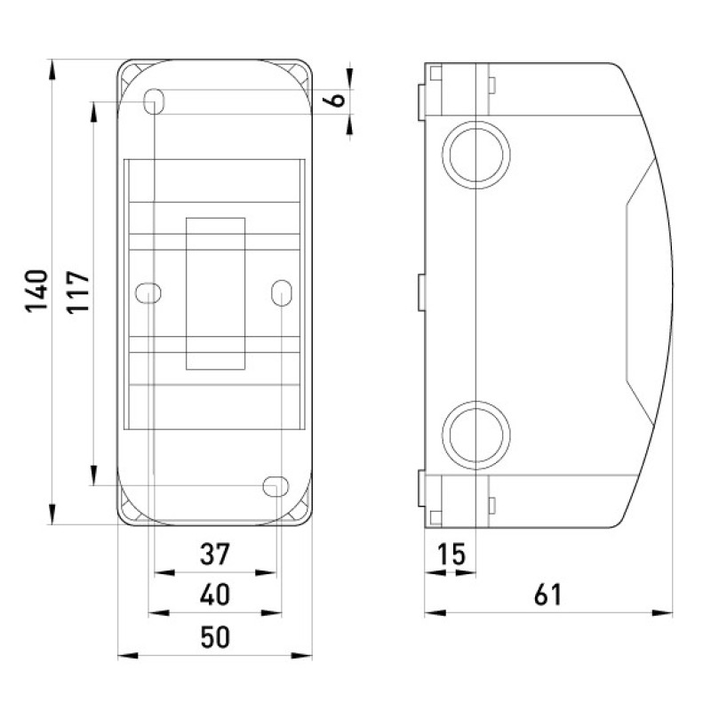 Навісний пластиковий корпус E.Next NT 3-модульний без дверцят IP30 (6670-103)