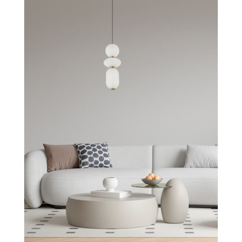 Підвісний світильник, люстра Italux PND-8545-3-AB-WH Nico LED 3x15W 3000K 1492Lm IP20 білий