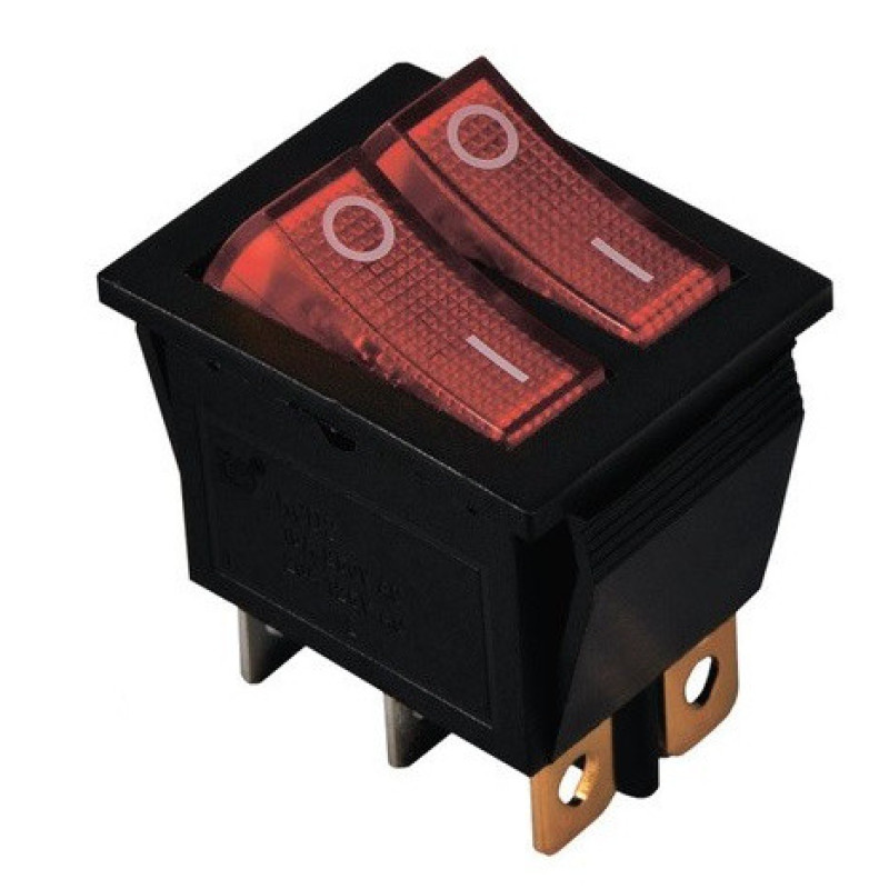 Переключатель TNSy KCD2-2101N R+R/B с подсветкой красный (TNSy5500810)