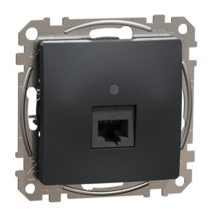 Компьютерная розетка Schneider Electric Sedna Design & Elements RJ45 кат. 6 STP черная SDD114461