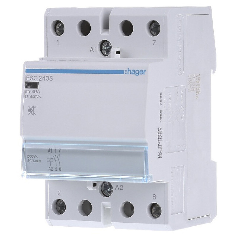 Модульный контактор ESC240S (40A, 2НО, 230В) Hager