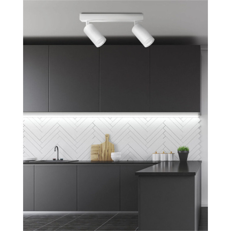 Світильник поворотний, спот Goldlux 327758 London GU10 2x10W IP20 Білий