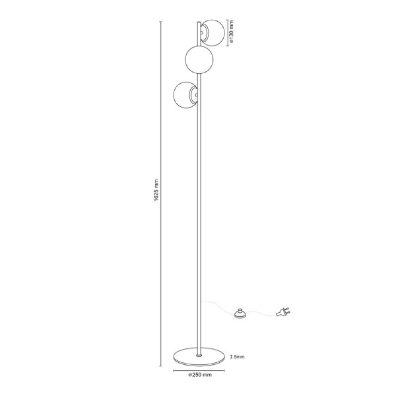 Торшер Goldlux 341662 Bianca E14 3x12W IP20 золотой