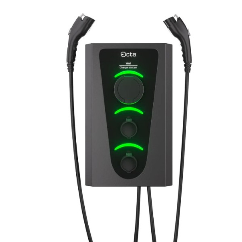 Побутова зарядна станція Octa Energy W336-S22-C1-C2 Wall на 36кВт (розетка 3ф Type 1 Type 2)