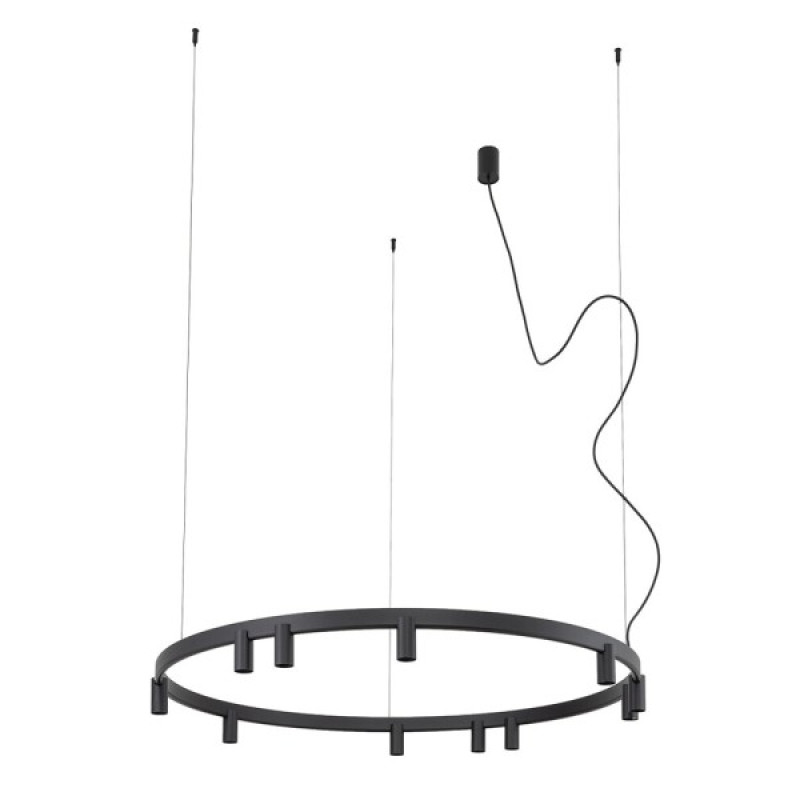 Люстра Nowodvorski 12288 Fourty Round GU10 R35+LED 11+6x10W+9W 3000K 710Lm IP20 чорна