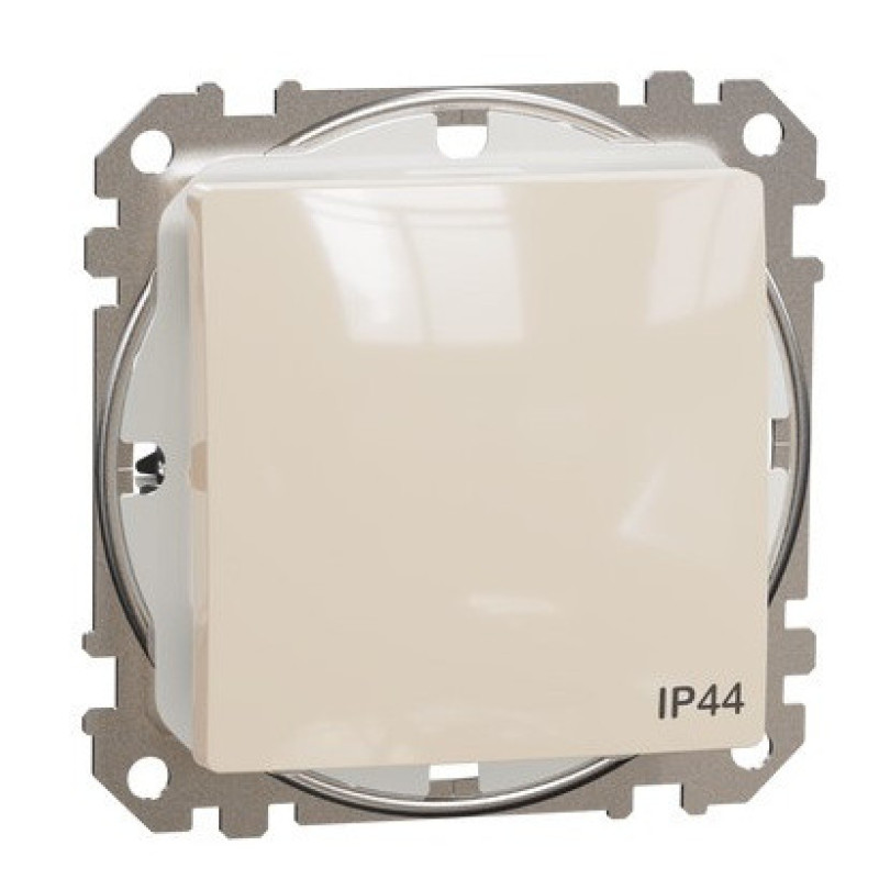 Одноклавишный переключатель Schneider Electric Sedna Design & Elements с крышкой IP44 бежевый SDD212106