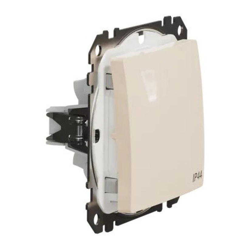 Одноклавишный переключатель Schneider Electric Sedna Design & Elements с крышкой IP44 бежевый SDD212106
