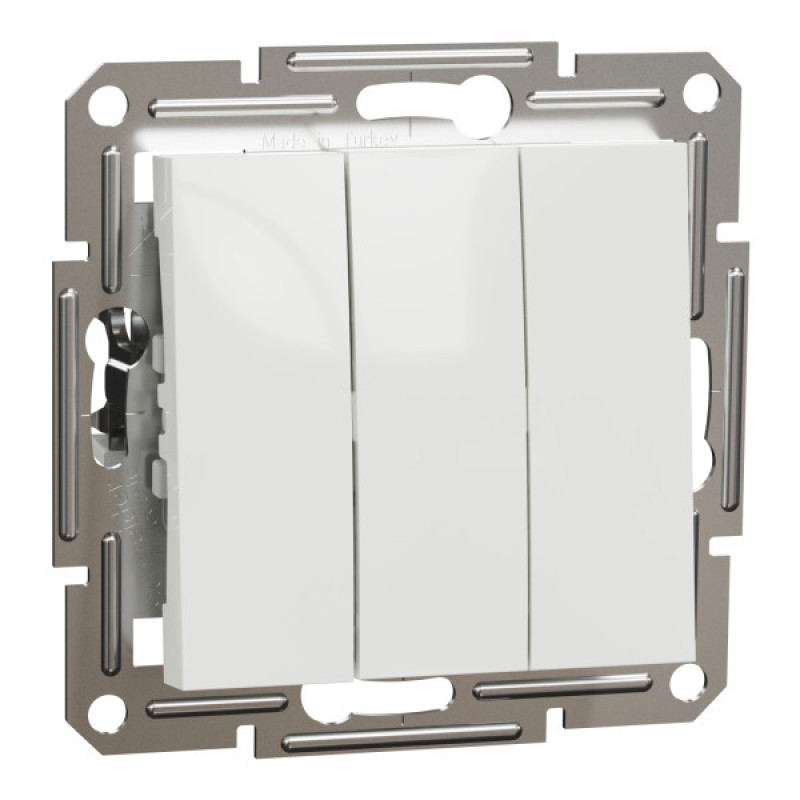 Выключатель трехклавишный Schneider Electric Asfora без рамки белый (EPH2170121)
