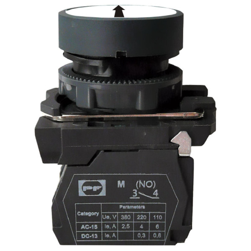 Кнопка Promfactor FP5-AA3341 1NO «черная стрелка вверх» белая (FP5-AA3341)