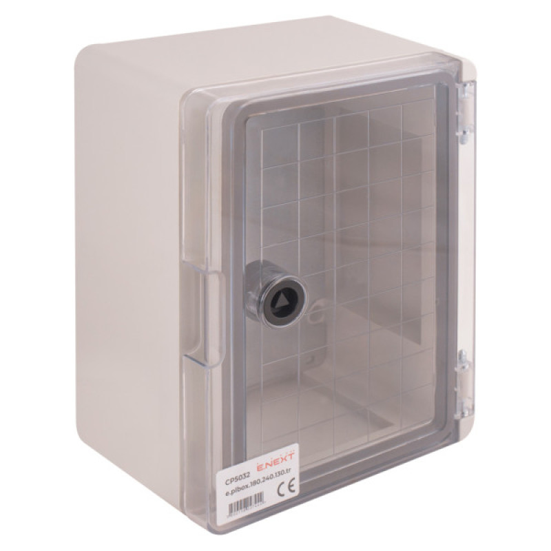 Ударопрочный корпус E.Next e.plbox.180.240.130.tr из АБС-пластика 180х240х130 IP65 с прозрачной дверцей (CP5032)