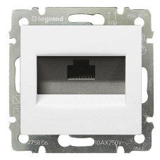 Механизм розетки компьютерной RJ-45 UTP Cat.6 Valena белый