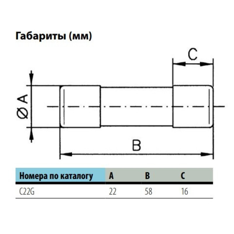 Плавкий запобіжник Eaton Moeller Cylindrical fuse 22x58 63A GG 690V AC