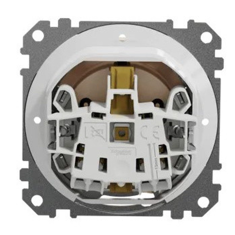 Розетка Schneider Electric Sedna Design & Elements с заземлением шторками и крышкой IP44 бежевая SDD212024