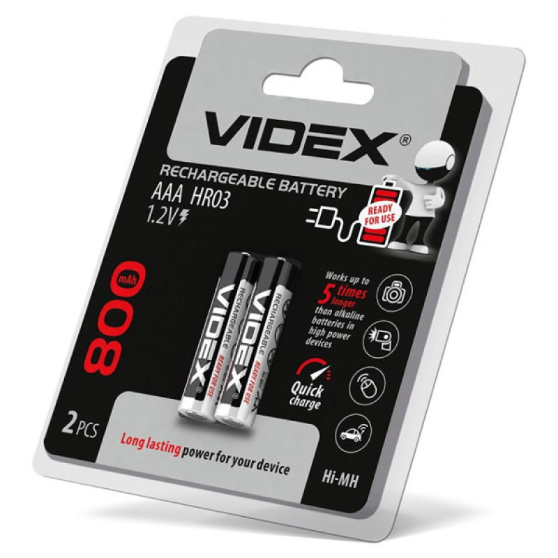 Акумулятор Videx AAA 800мАч (HR03/800/2DB) 1 шт