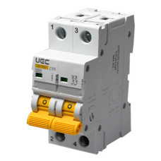 Автоматический выключатель UEC SB-M8 2P 16A C 4,5кA (MCB45-2-016-C)