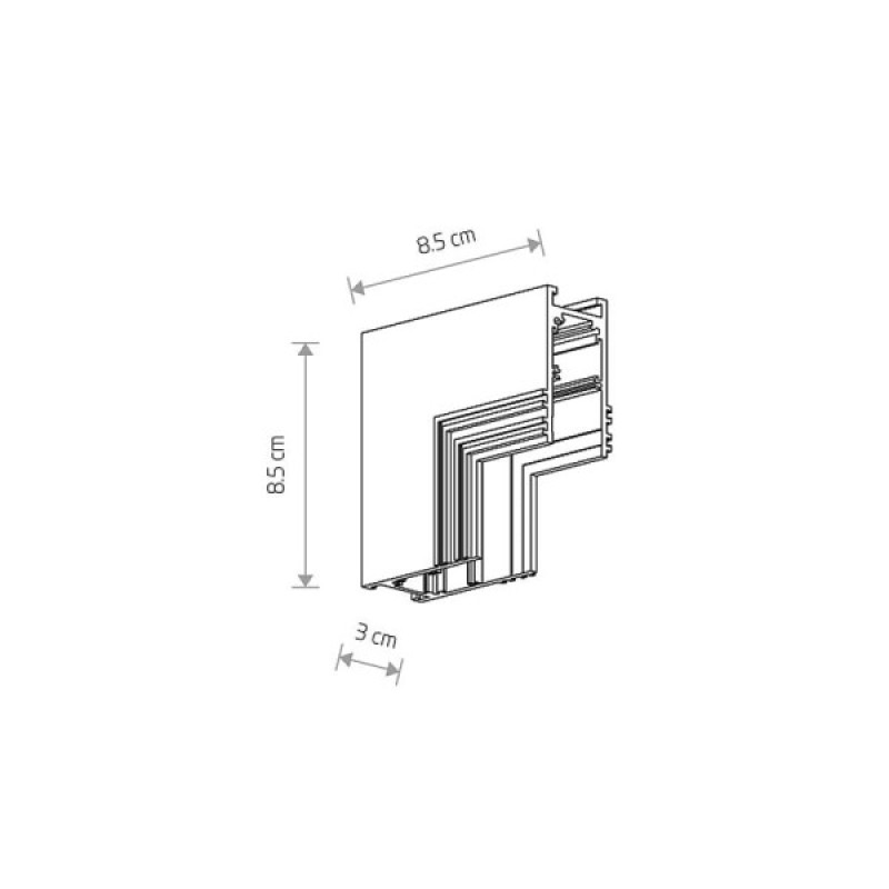 З'єднувач кутовий стельо-стіновий врізний Nowodvorski 10160 LVM Recessed Inside Corner IP20 Bl