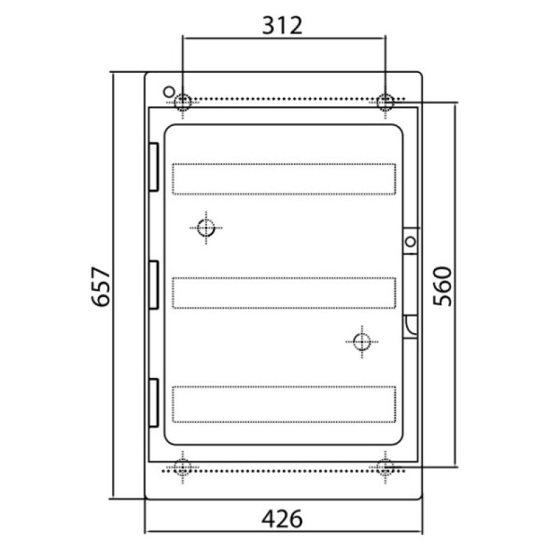 Щит настенный 54 мод. с дверцей RAL7035 Ram Base, DKC