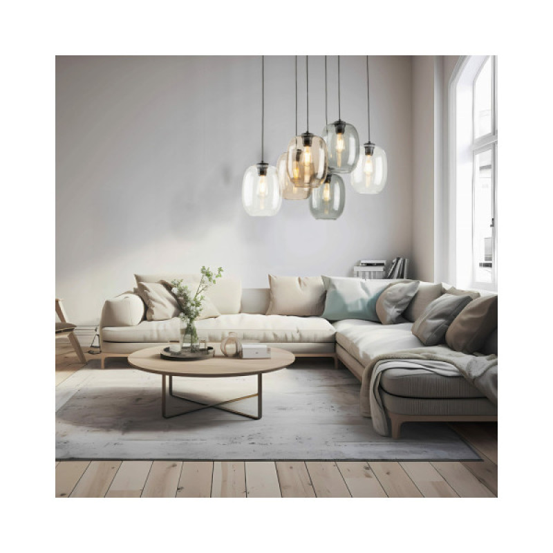 Підвісний світильник, люстра TK Lighting 5974 Elio E27 6x15W IP20 Чорний